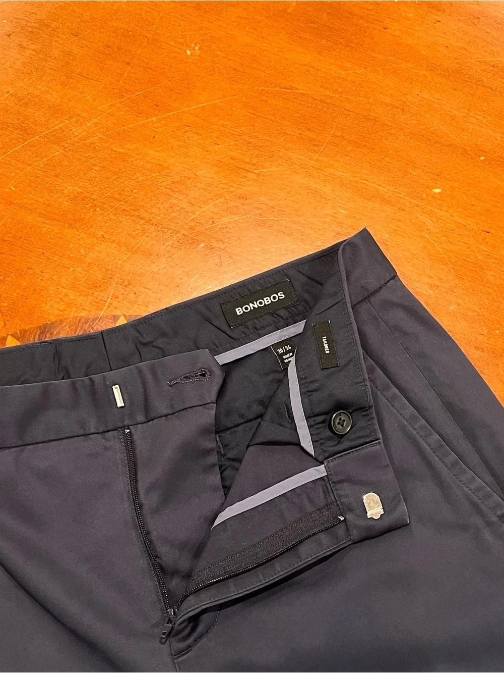 Bonobos Men’s Weekday Warrior Tailored Fit Dress Pants Monday Blue 30x34 Office